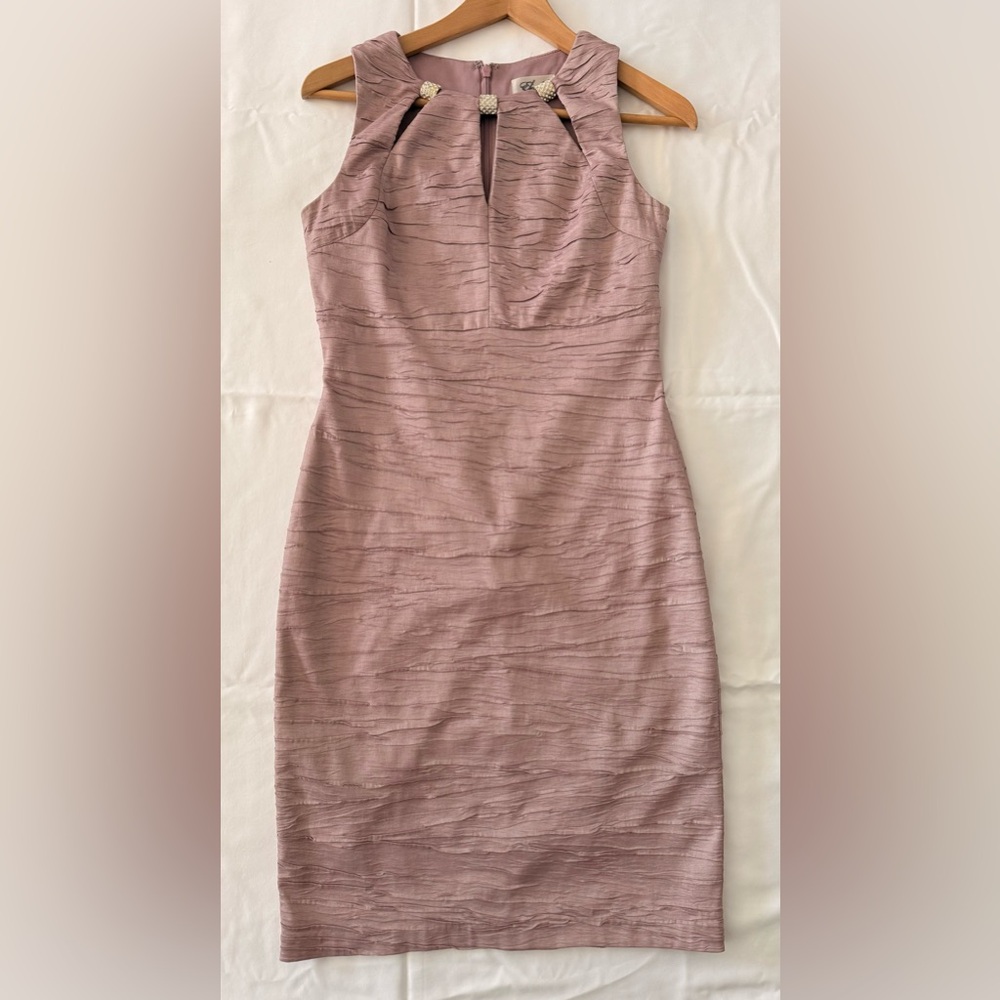 Eliza J Rose Pink Pencil Dress 6P for all Occasions, Accent with Stud Neckline